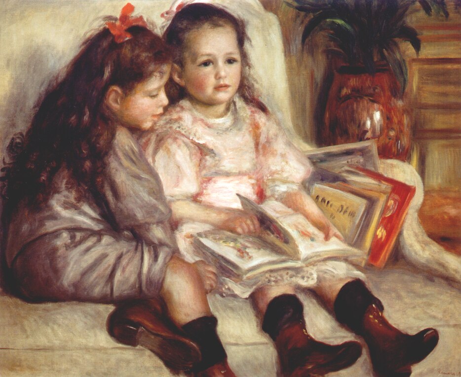 Portraits of Two Children - Pierre-Auguste Renoir painting on canvas